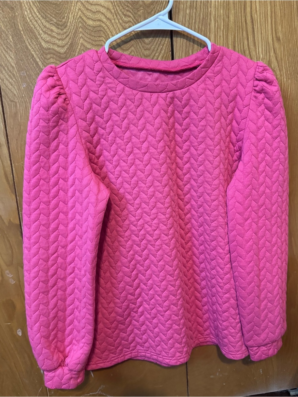 Pink Quilted Knit Sweatshirt